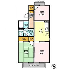 サニーコート国分寺台 2階3DKの間取り