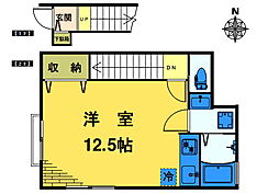 ルピナスさくら ワンルームの間取図画像