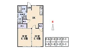 ラ・ヴェルディ龍舞 2-1 ｜ 群馬県太田市龍舞町3946-2（賃貸アパート2DK・2階・39.36㎡） その2