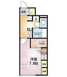 レオパレスシルトホルン 1Kの間取図画像