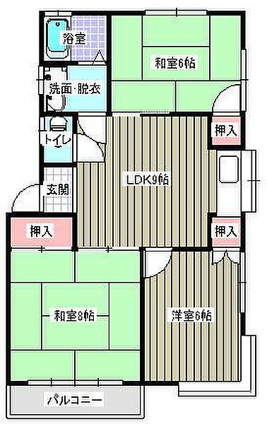 エクセント高田　A ｜広島県福山市曙町5丁目(賃貸アパート3LDK・2階・57.76㎡)の写真 その2