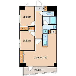 シンフォニー柏木 2LDKの間取図画像