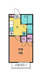 仙台市営南北線 台原駅 徒歩7分の賃貸アパート 1階1Kの間取り