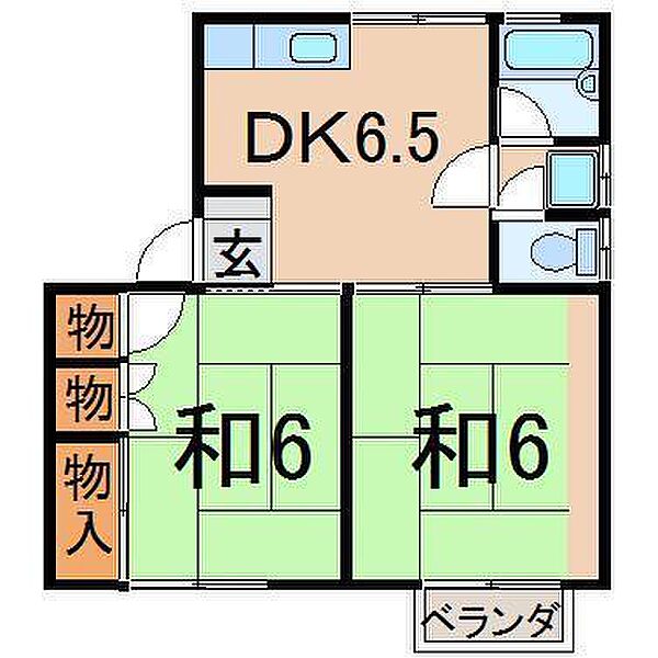 エポアール瀬戸B棟 102｜福島県福島市宮代字小袋坂(賃貸アパート2DK・1階・51.34㎡)の写真 その2