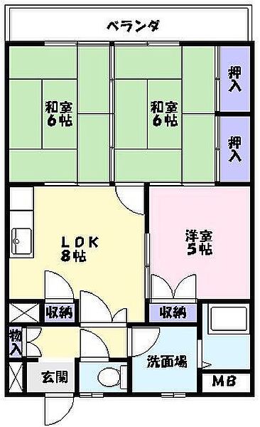 ホワイトキャッスル 706｜鳥取県米子市東福原１丁目(賃貸マンション3LDK・4階・58.51㎡)の写真 その2