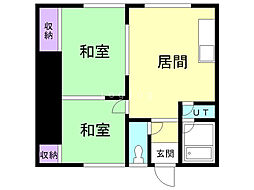 畠山ハイツ 2LDKの間取図画像