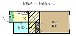 レモン青山 1Kの間取図画像