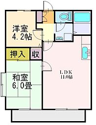 サンライフふじみ野 2LDKの間取図画像