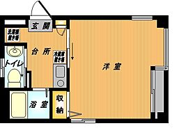 こがねい荘 2階1Kの間取り