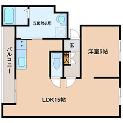 リルームス三重町2 1LDKの間取図画像