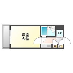 ラフィーネ東横 1Kの間取図画像