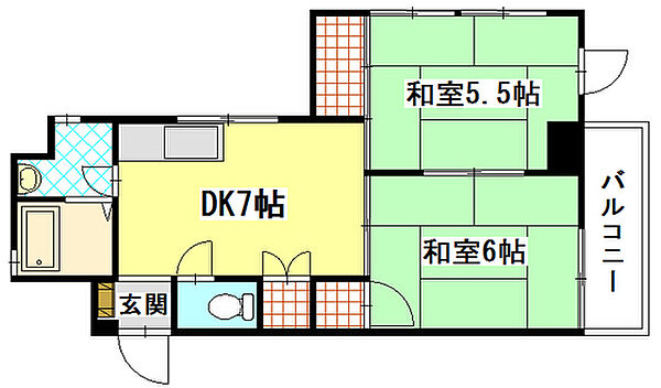 広島県広島市南区宇品西4丁目(賃貸アパート2DK・3階・41.73㎡)の写真 その2