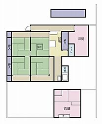 拝戸３０８貸家 1階4DKの間取り