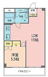 メゾン阿波座 1LDKの間取図画像