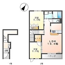 パストラーレ　セコンド 203 ｜ 山口県宇部市草江２丁目2-18（賃貸アパート2LDK・2階・61.16㎡） その2