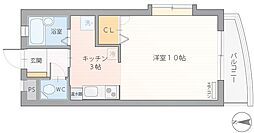 BNフラット 301号室 3階ワンルームの間取り
