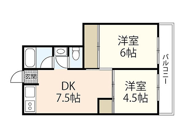 第一鳴戸ビル ｜広島県広島市西区庚午北4丁目(賃貸マンション2DK・4階・40.00㎡)の写真 その2