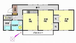 ファーストソレイユ 2DKの間取図画像