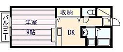 ワントゥリーヒル 1Kの間取図画像
