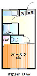 ニューハイツ一の宮 1Kの間取図画像