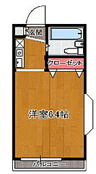セレンディピティ 1Kの間取図画像