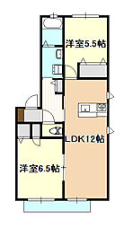 ブリジャール 2LDKの間取図画像