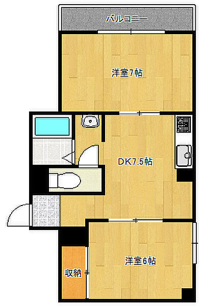 大阪府大阪市住吉区東粉浜3丁目(賃貸マンション2DK・8階・41.00㎡)の写真 その2