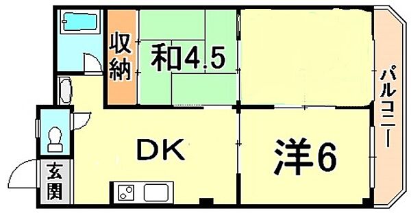 兵庫県神戸市中央区下山手通８丁目(賃貸マンション3DK・3階・50.00㎡)の写真 その2