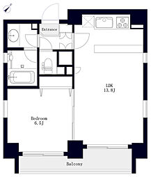 ヒューマンハイム月島 10階1LDKの間取り