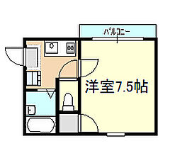 ビレッジつるみ 1Kの間取図画像