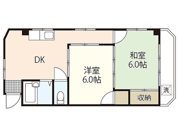 メゾン中山 ｜広島県広島市東区中山東1丁目(賃貸マンション2DK・2階・39.69㎡)の写真 その2