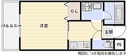 ヴィラ・リーセント 1Kの間取図画像