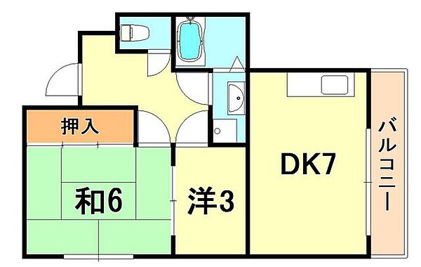 兵庫県神戸市長田区大谷町３丁目(賃貸マンション2DK・3階・39.50㎡)の写真 その2