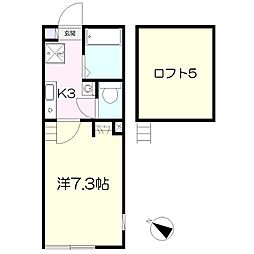 コーストライン西柴 1Kの間取図画像