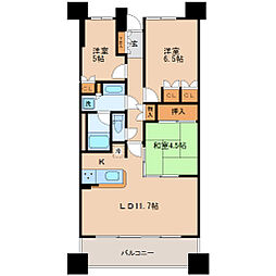 ドゥーエ仙台イースト 14階3LDKの間取り