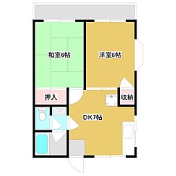 日暮里舎人ライナー 舎人駅 徒歩8分の賃貸アパート 2階2DKの間取り