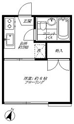サンハイム 1階1Kの間取り