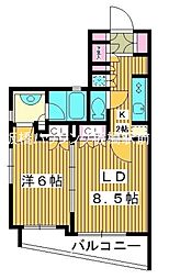 日神デュオステージときわ台 1LDKの間取図画像