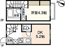 ヴィラ・フェリシア 1階1DKの間取り