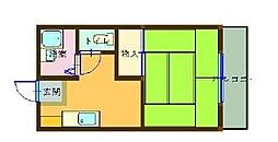 JR高徳線 栗林駅 徒歩4分の賃貸アパート 2階1Kの間取り