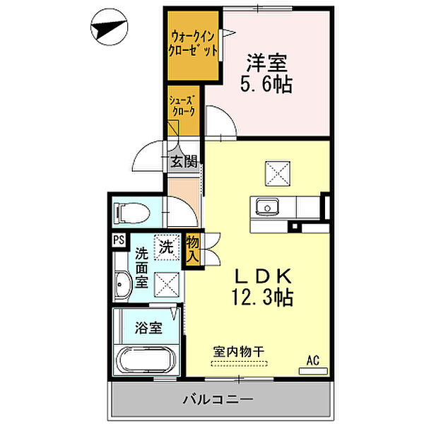 サニーホームズ　A棟 103｜山口県宇部市中村３丁目(賃貸アパート1LDK・1階・44.21㎡)の写真 その2