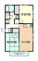 栗の木ハウス 2LDKの間取図画像