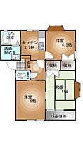 エクセルドーメキ 202 ｜ 栃木県宇都宮市雀の宮４丁目26-23（賃貸アパート3K・2階・45.95㎡） その2