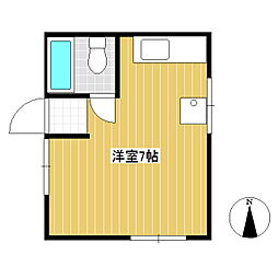 コーポヤマト 3階ワンルームの間取り
