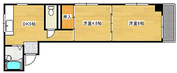 広島県広島市西区庚午北３丁目(賃貸マンション2DK・3階・32.00㎡)の写真 その2