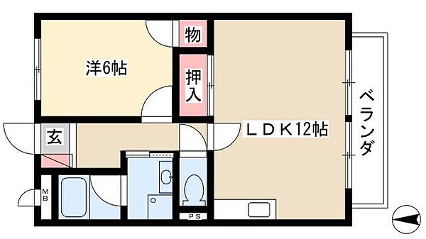 Surplus　Two与八杁 ｜愛知県北名古屋市徳重与八杁(賃貸アパート1LDK・2階・44.71㎡)の写真 その2