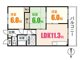 ハイタウン堀田  ｜ 広島県広島市安佐南区八木8丁目（賃貸マンション3LDK・6階・65.60㎡） その2