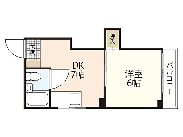 林コーポ 0202｜広島県広島市中区南竹屋町(賃貸マンション1DK・2階・22.45㎡)の写真 その2