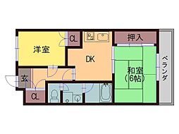 A-ハイツ 2DKの間取図画像