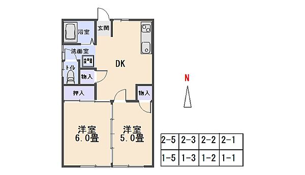 ラ・ヴェルディ龍舞 1－3｜群馬県太田市龍舞町(賃貸アパート2DK・1階・39.36㎡)の写真 その2